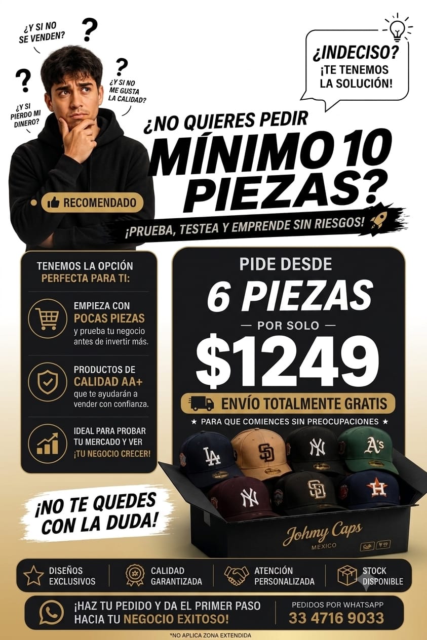 Empieza tu negocio de gorras desde 6 piezas por $1,249